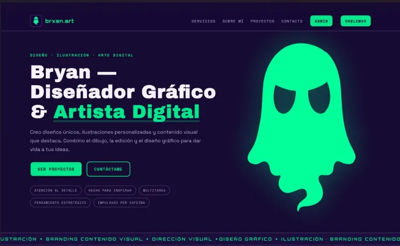 vista previa de la portada de brxan.art - Portafolio de Diseno Grafico & Arte Digital